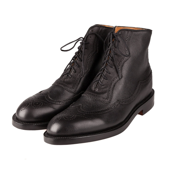 black wingtip boots