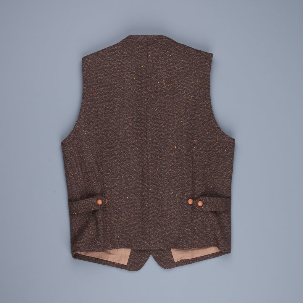 Orgueil  Or-4124 Herringbone donegal tweed Gillet Brown