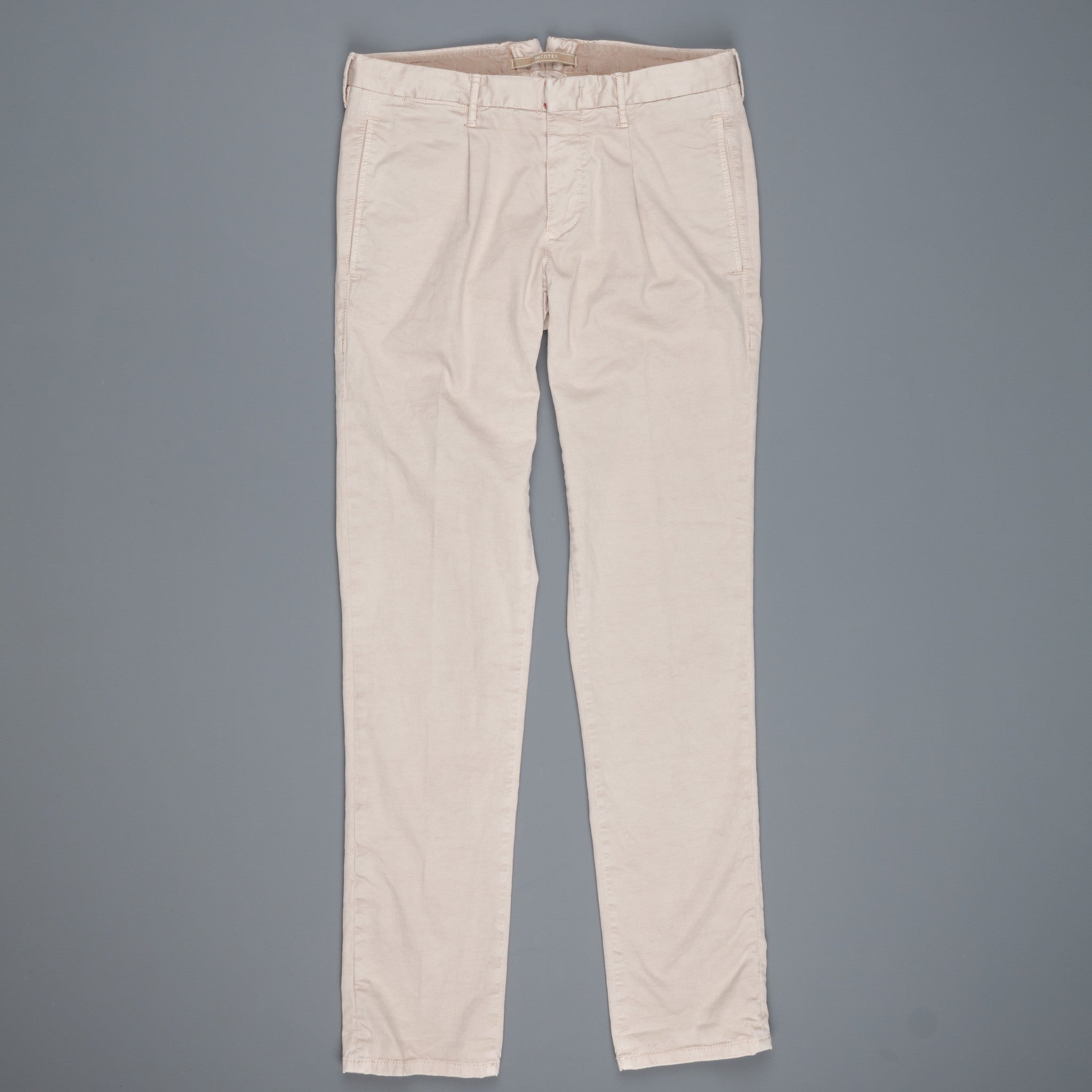 Incotex Slacks model 1st694 pleated stretch chino Beige Chiaro