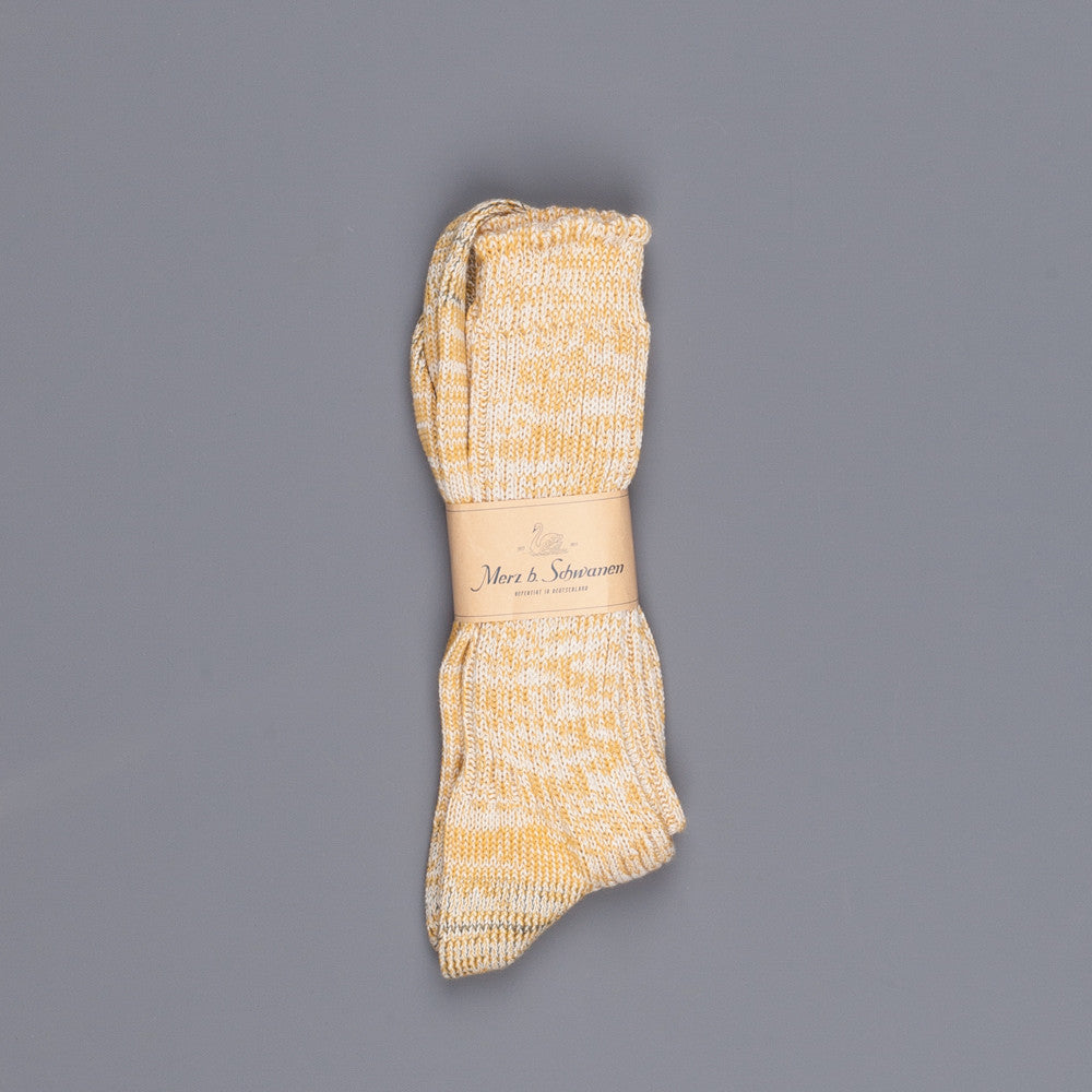 Merz B Schwanen 271 socks 2 thread cotton yellow melange