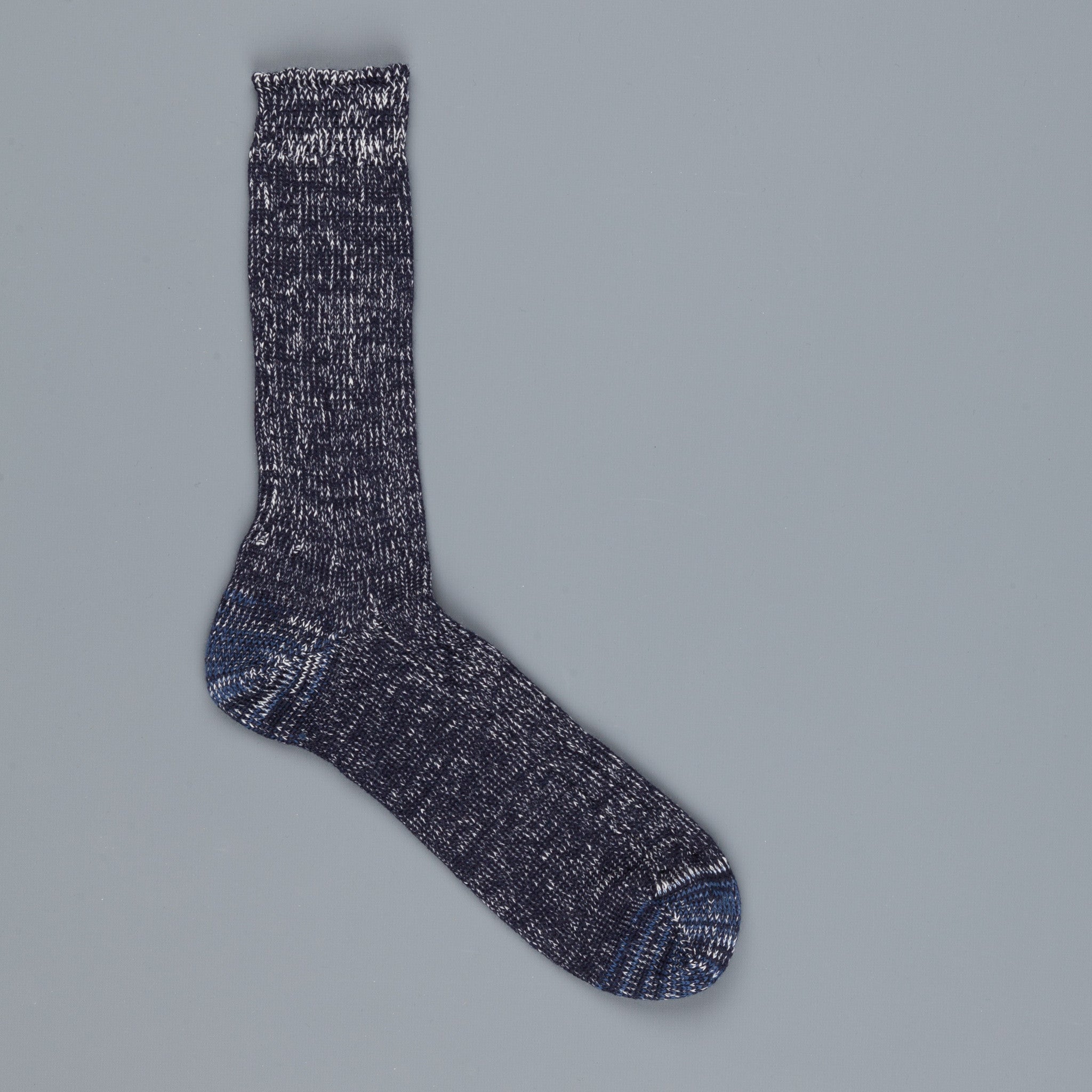 Merz B Schwanen ribbed merino wool socks dark navy nature