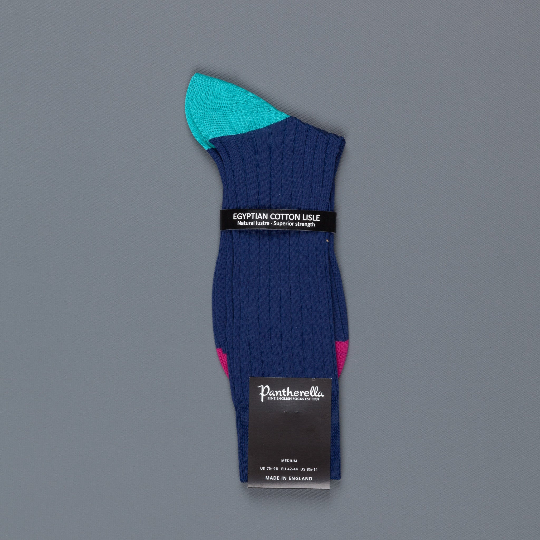 Pantherella Portobello Ocean Navy Socks in egyptian cotton lisle