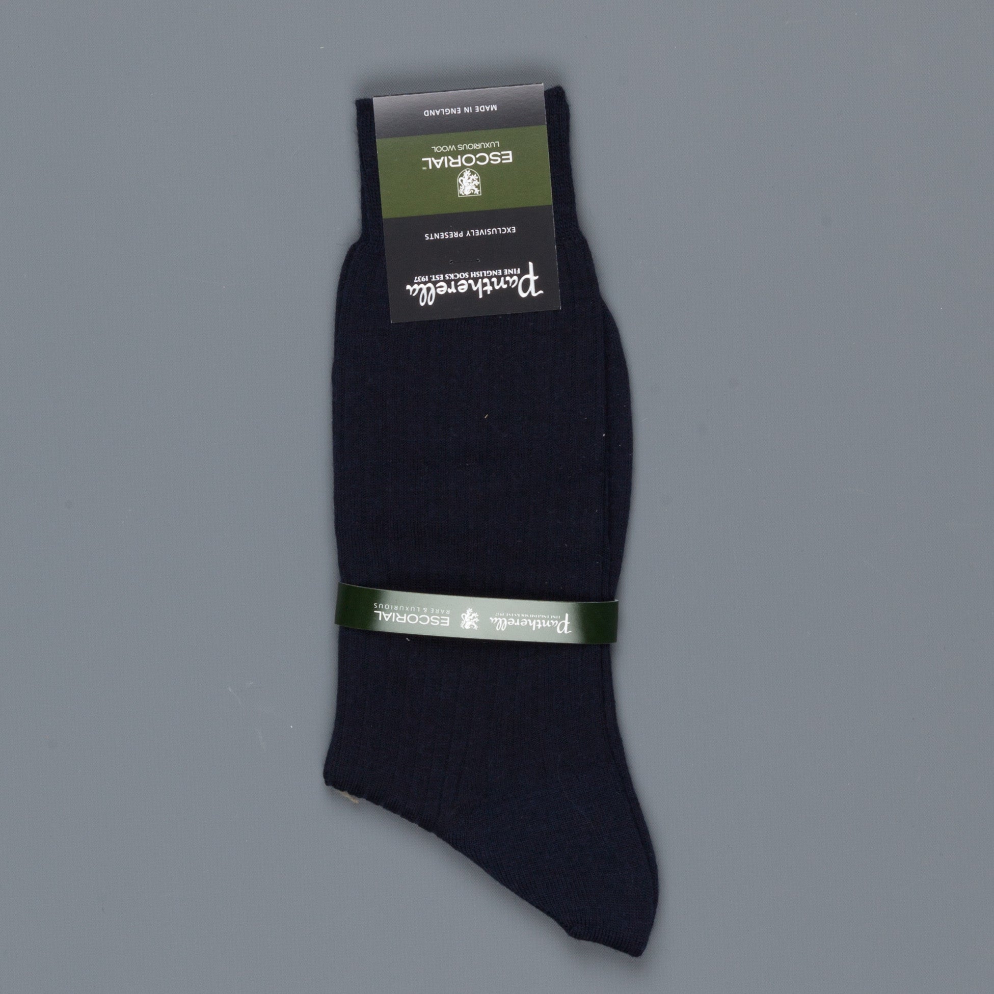 Pantherella Escorial wool ankle high socks Navy