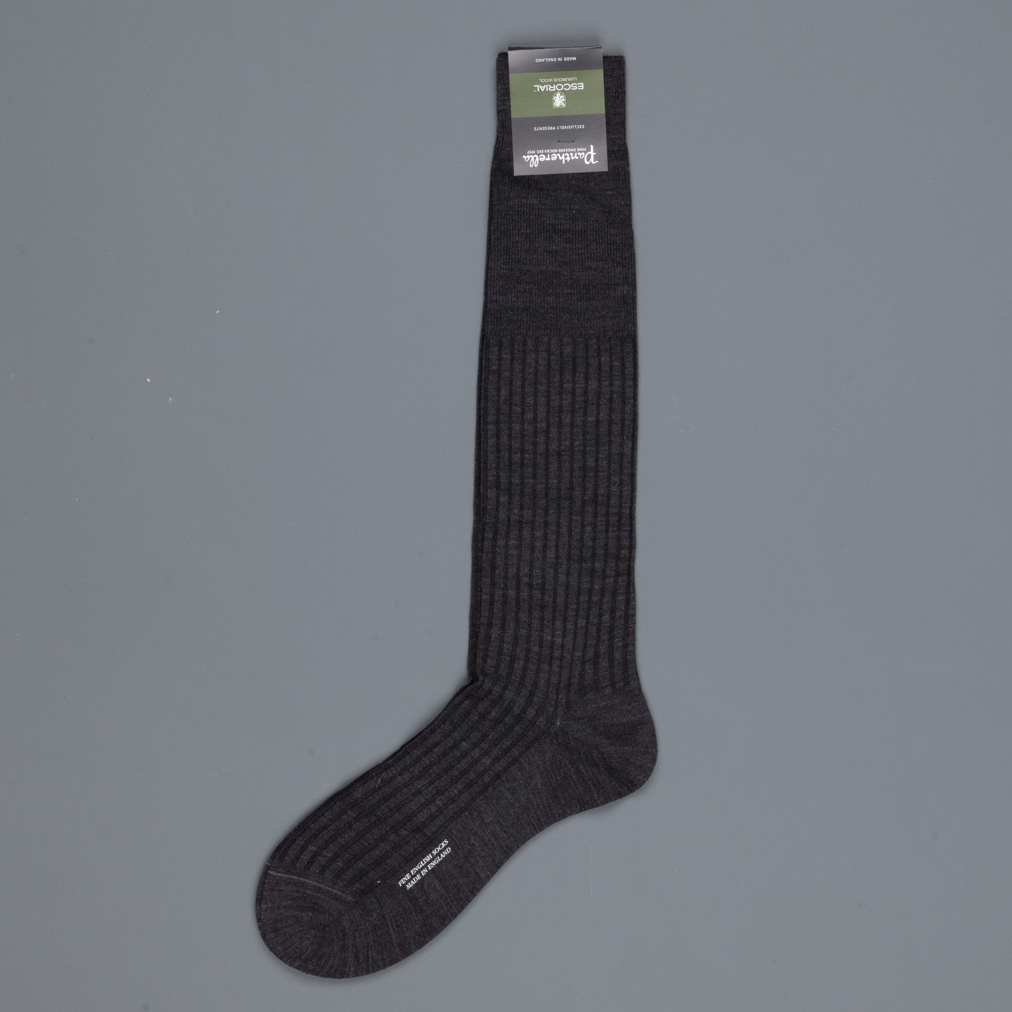 Pantherella Escorial wool knee high socks Dark Grey