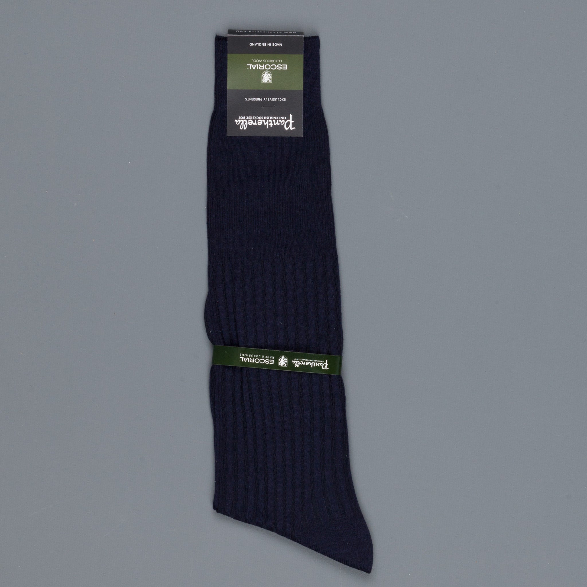 Pantherella Escorial wool knee high socks Dark Navy