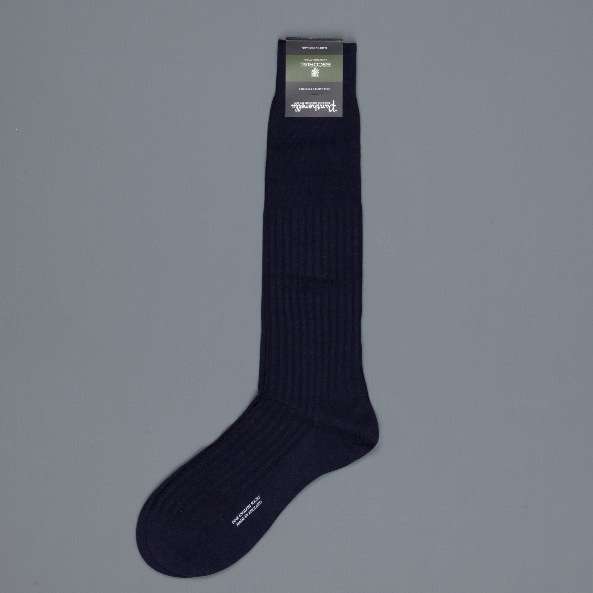 Pantherella Escorial wool knee high socks Dark Navy