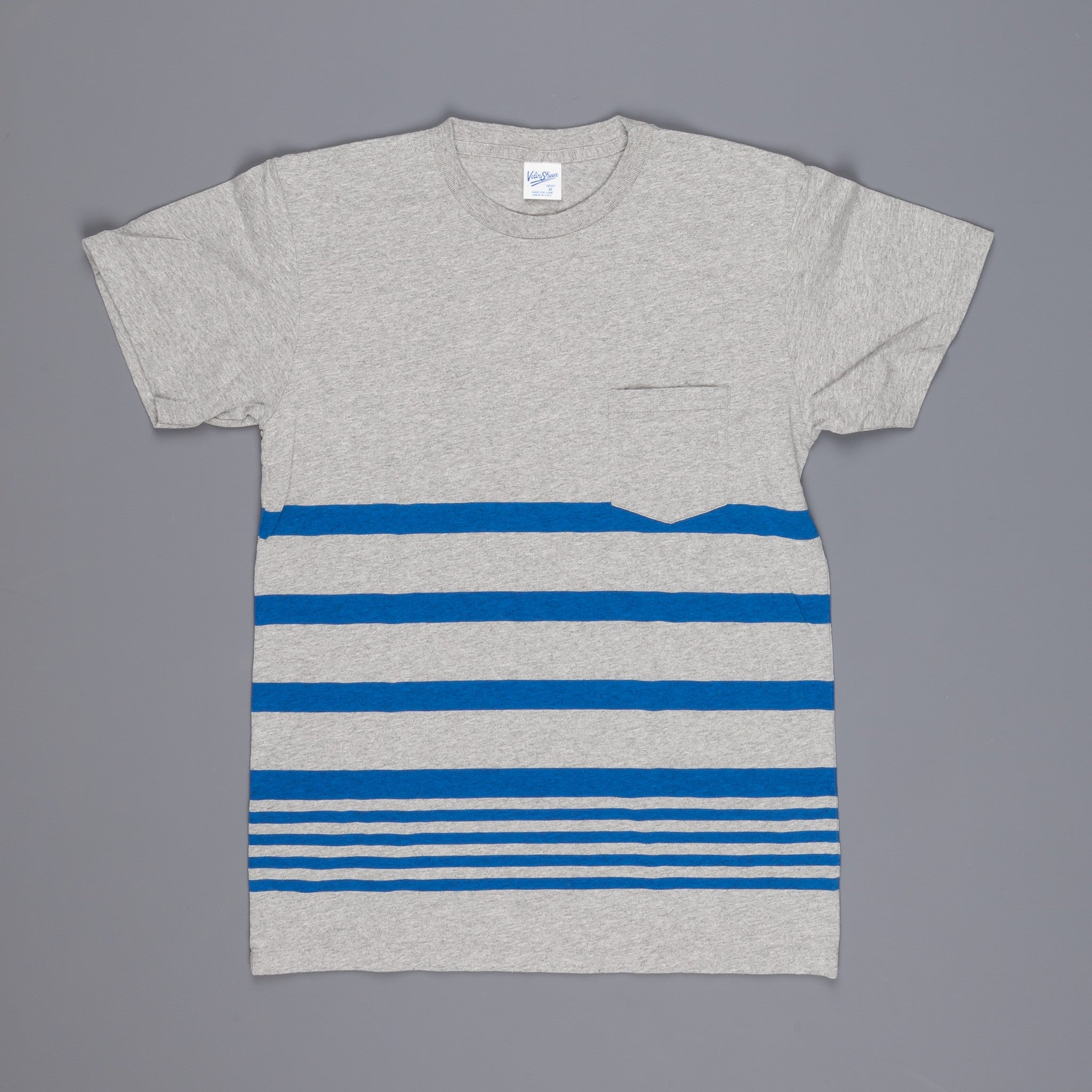 Velva Sheen Narrow wave stripe tee heather grey