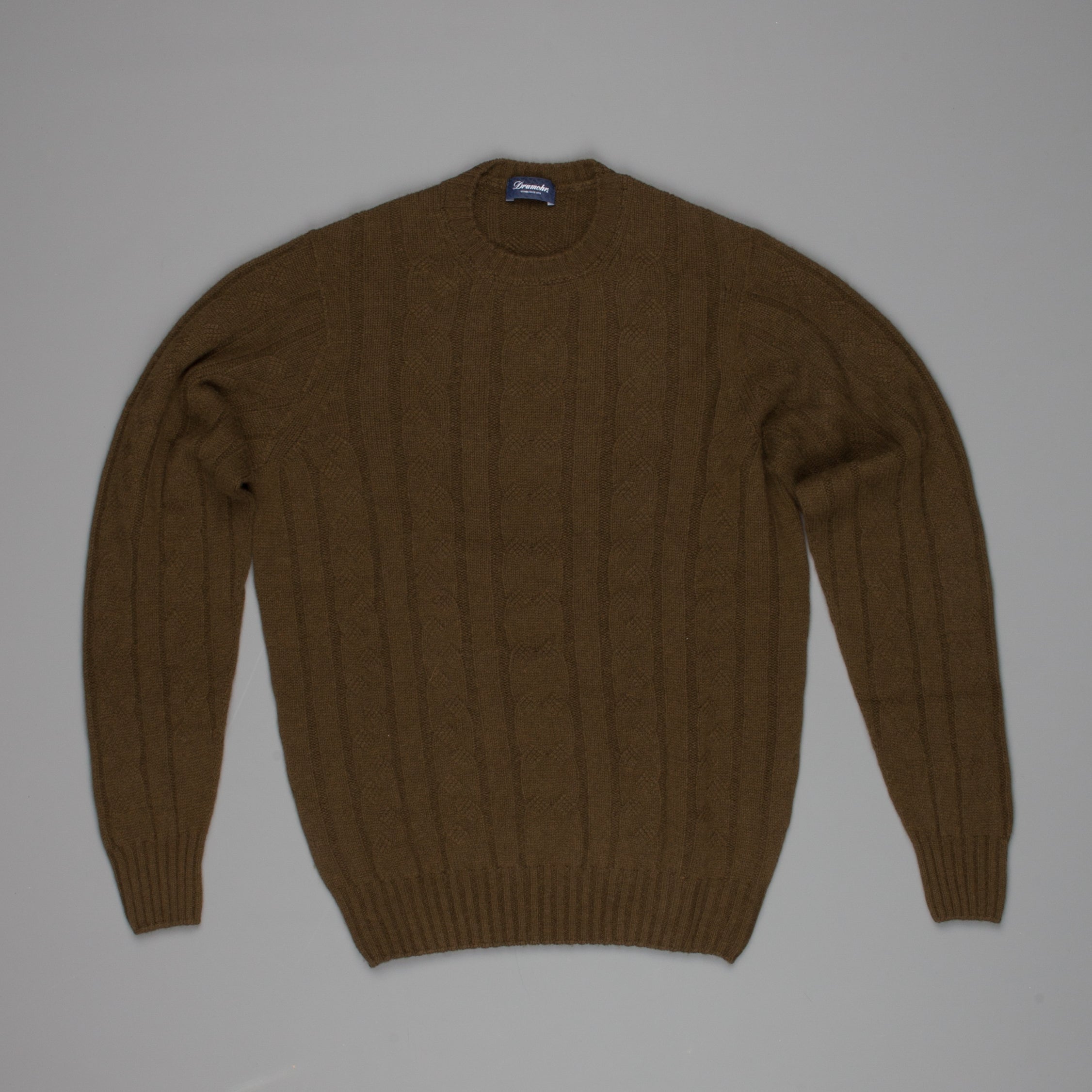 Drumohr Cashmere Treccia Crew Neck Hunting Green