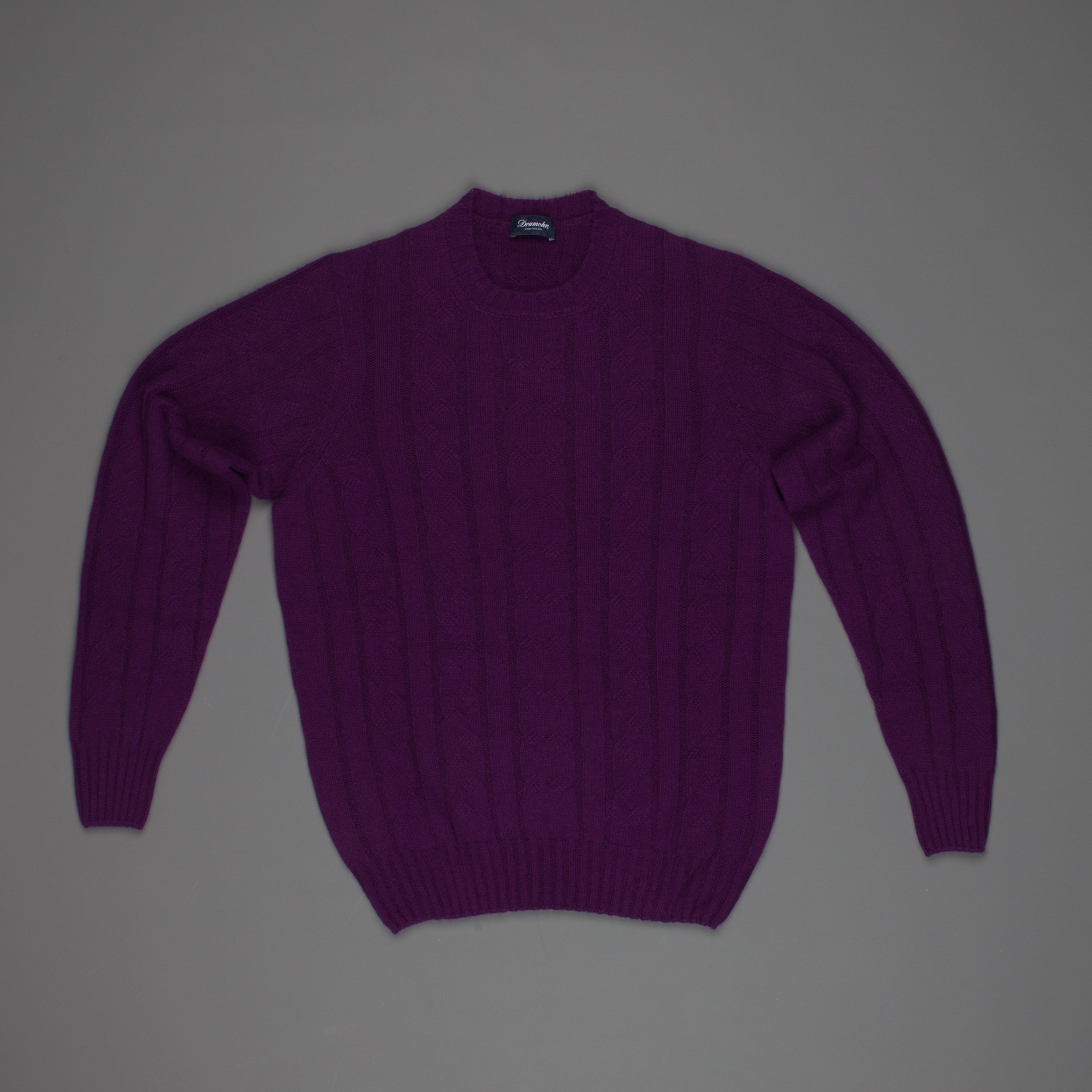 Drumohr Cashmere Treccia Crew Neck Dark Violet