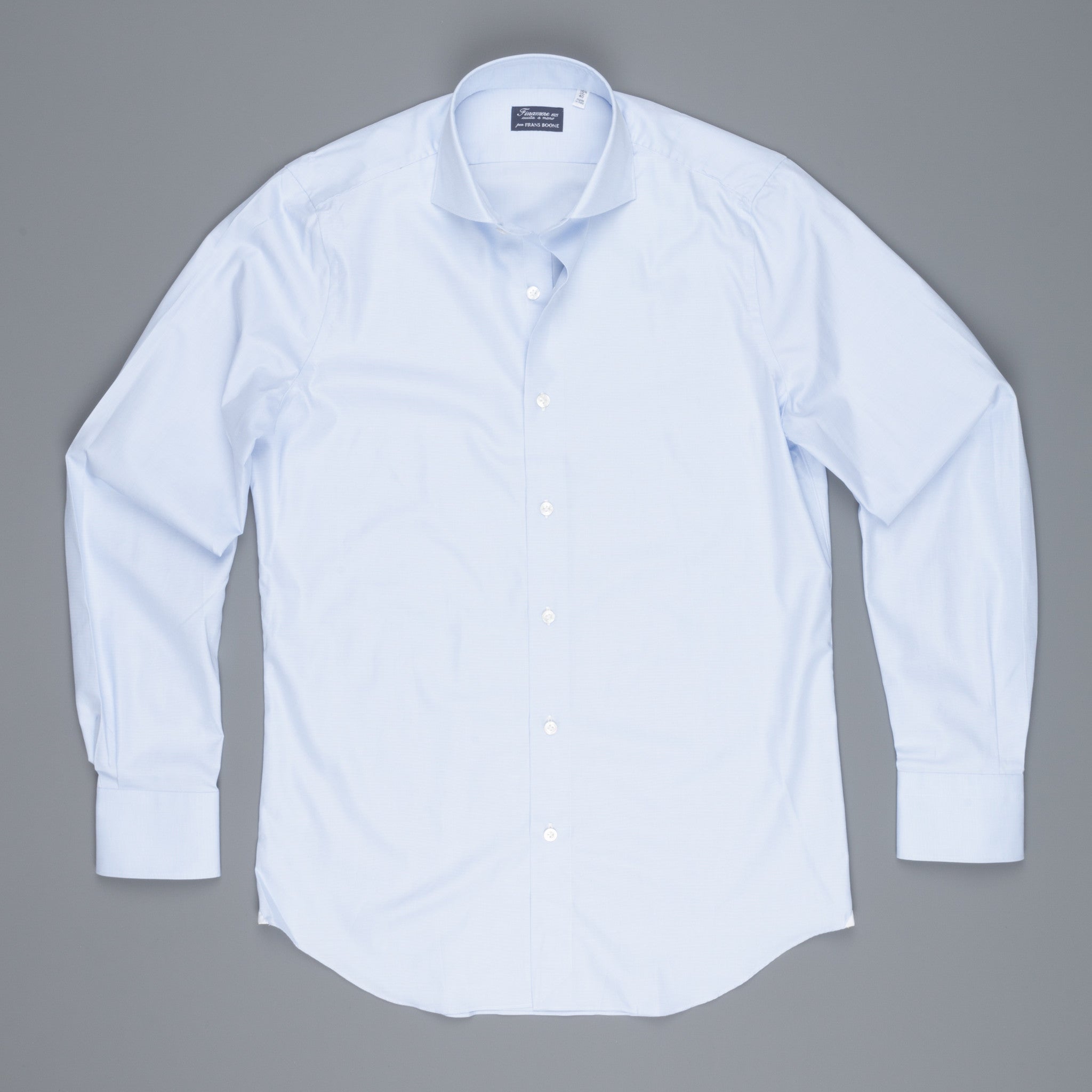 Finamore Milano shirt light blue jaquard Collo Eduardo