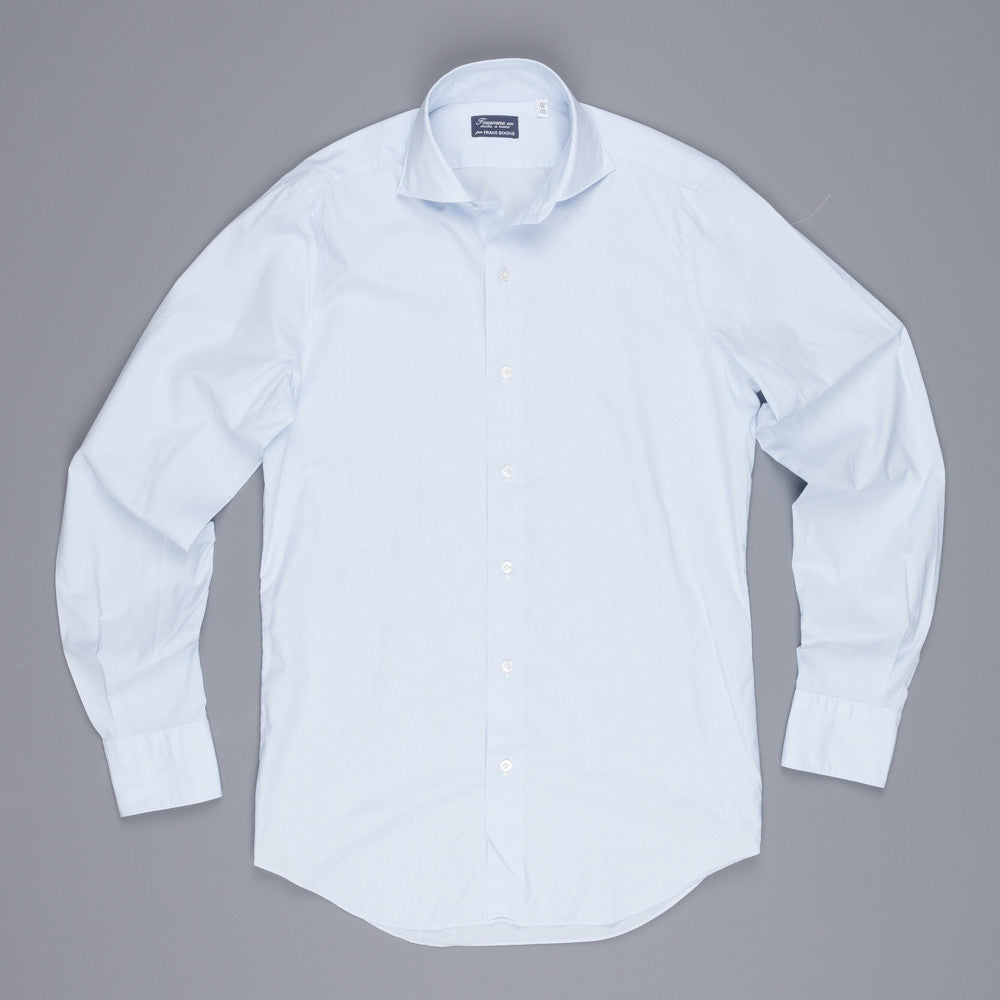 Finamore Milano shirt Eduardo collar light blue hairline