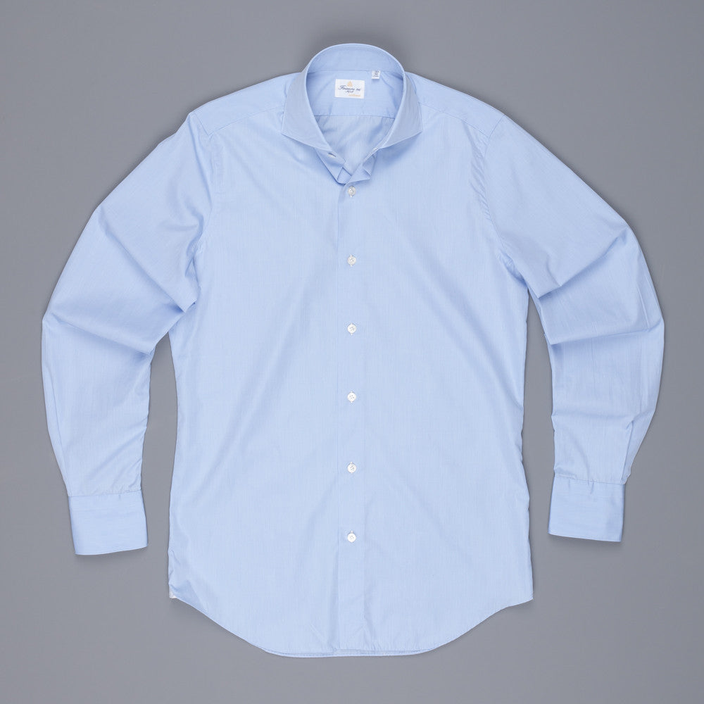 Finamore Milano Esclusiva shirt light blue fil a fil eduardo collar