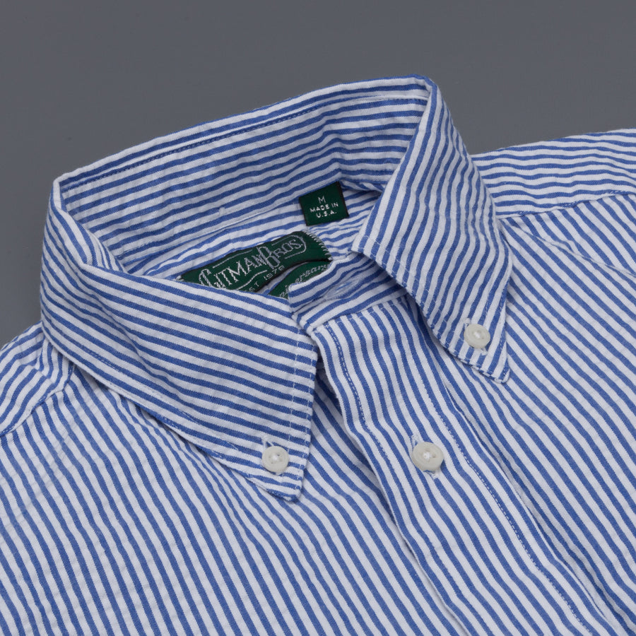 Gitman Vintage Button down shirt navy striped seersucker – Frans Boone ...