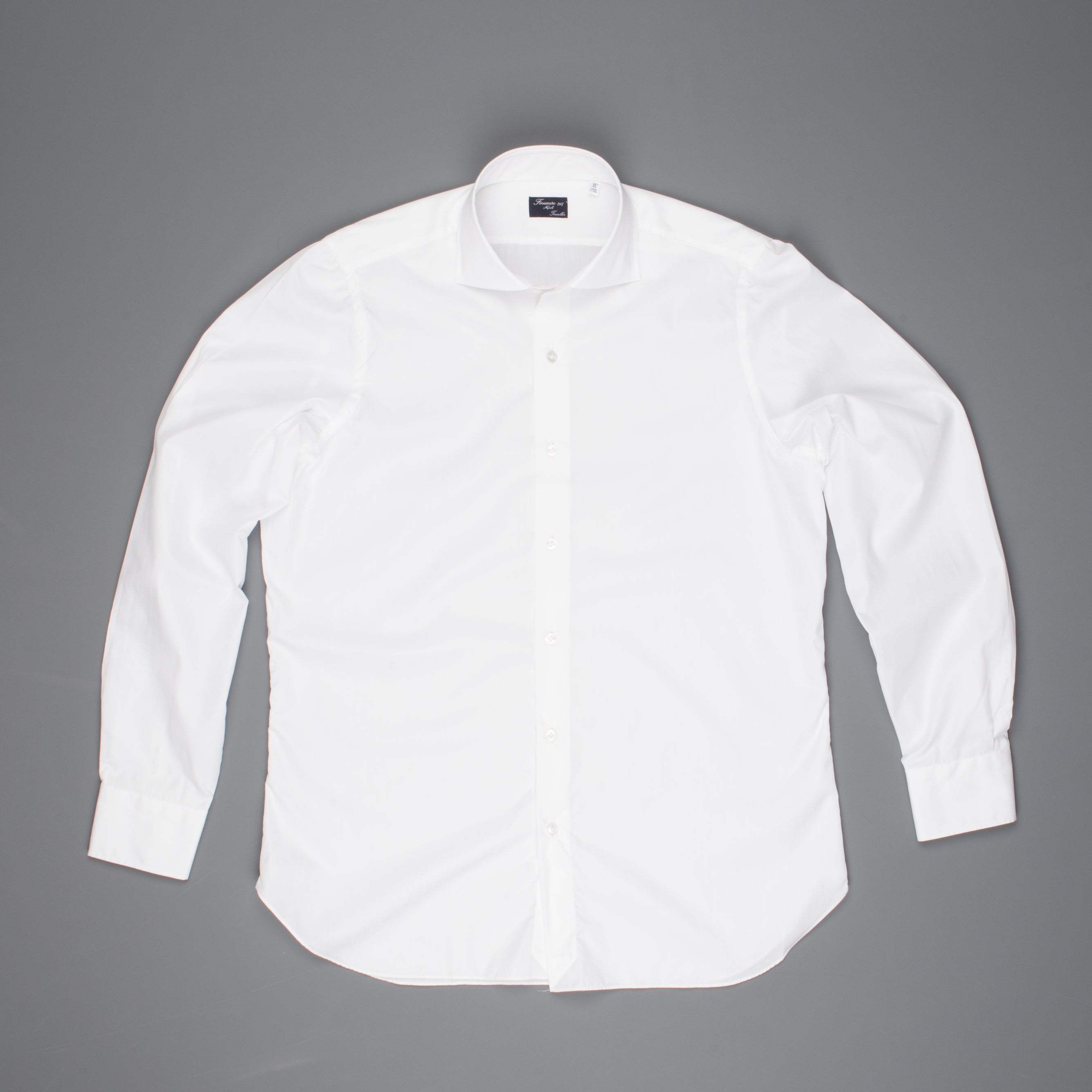 Finamore 'Traveller' shirt Napoli fit Collar Eduardo Alumo White poplin