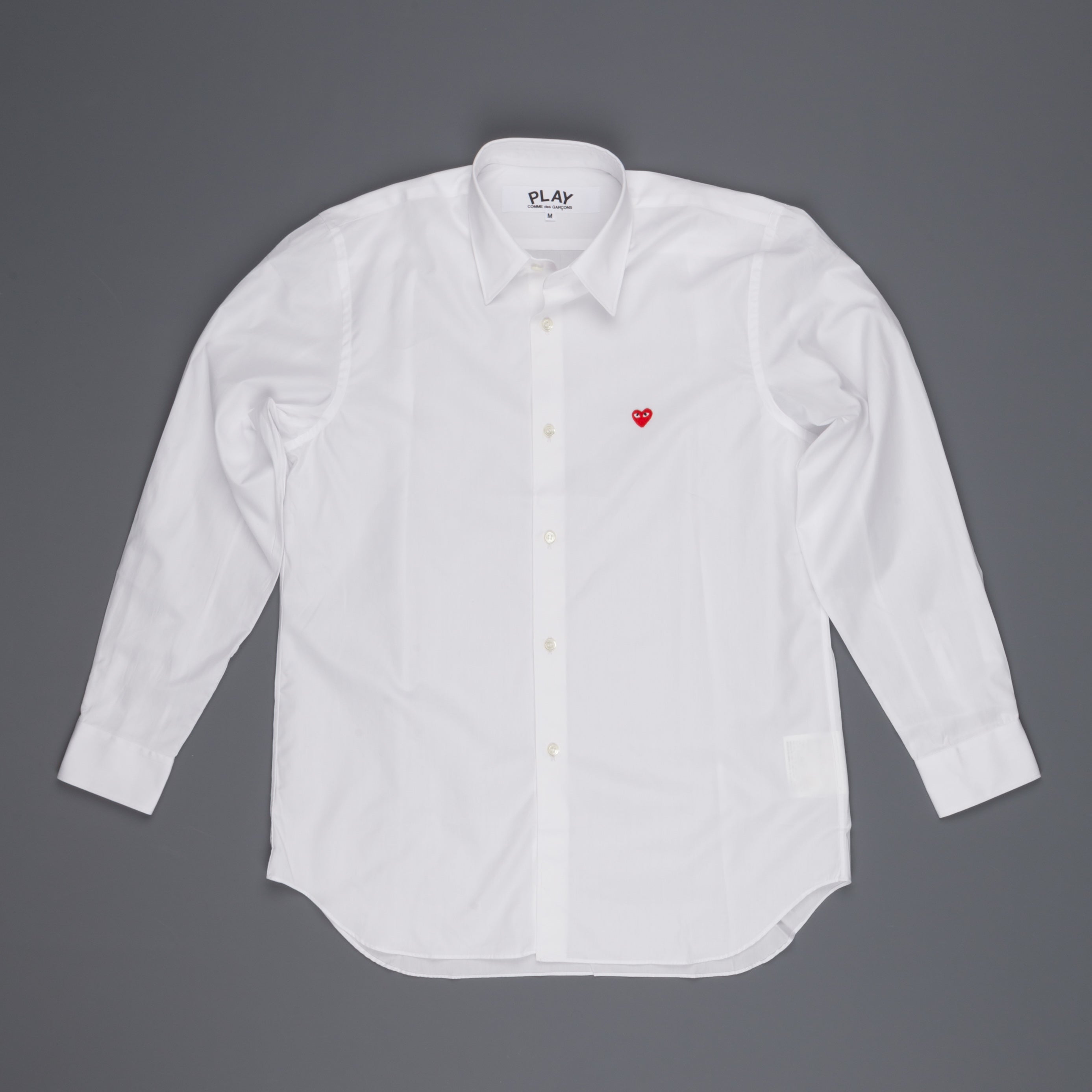 Comme des Garçons PLAY white shirt small red heart