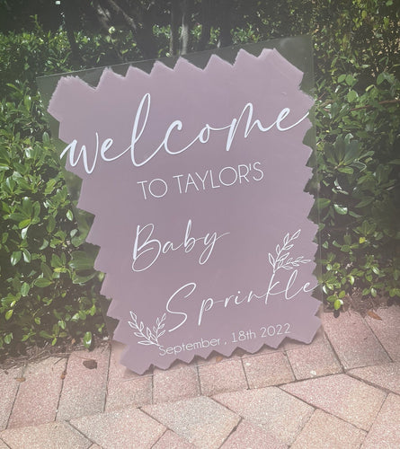 Baby Shower welcome sign,acrylic sign, clear acrylic sign, baby shower  signage, Back Painted Acrylic,Baby Shower sign,Custom baby shower – Avrit  Oliver Designs LLC