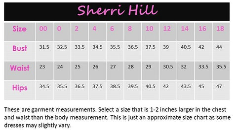 Sherri Hill Dress Size Chart