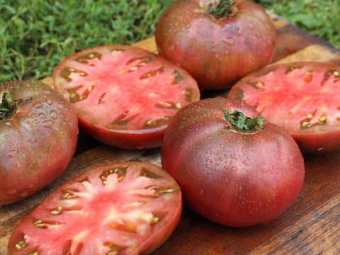 Carbon Tomato sliced on a table