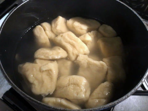 Pot of Czech Style Potato Dumplings