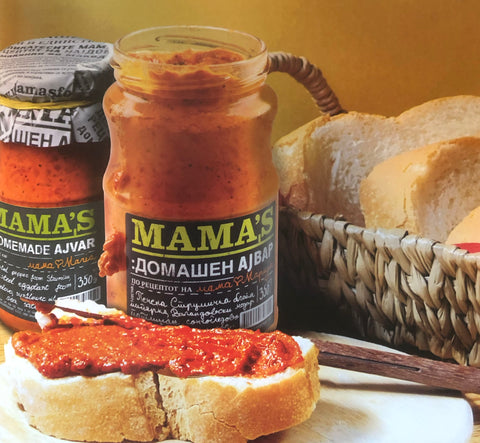 Ajvar lathered on fresh homemade bread