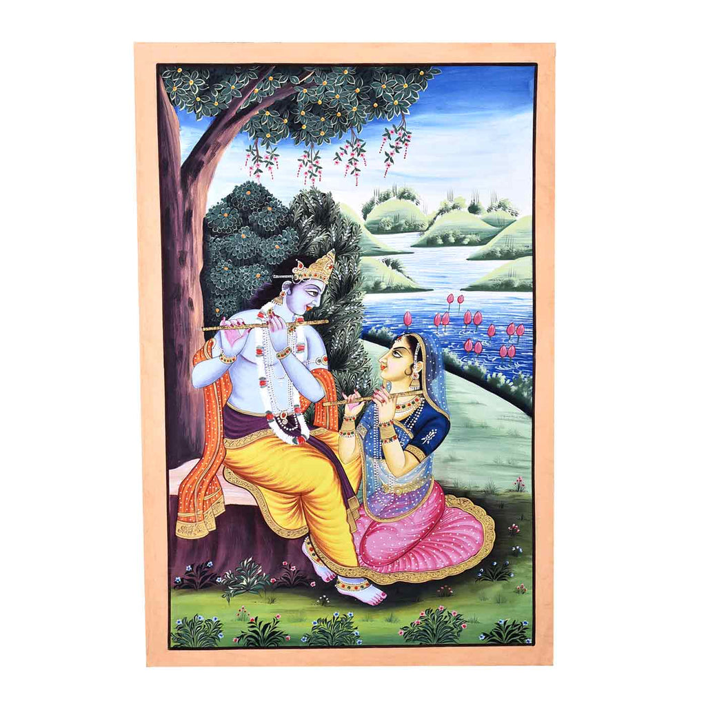 Song Of Love Radha Krishna Rajasthani Painting – TOKENZ