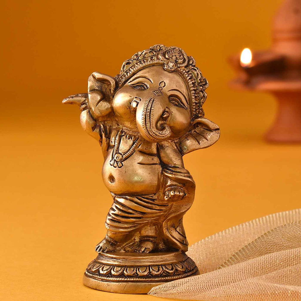 Joyful Cute Ganesha Brass Idol – TOKENZ