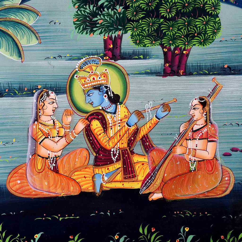 Meera And Radha Krishna Painting (13.5*16.5 Inches) – TOKENZ