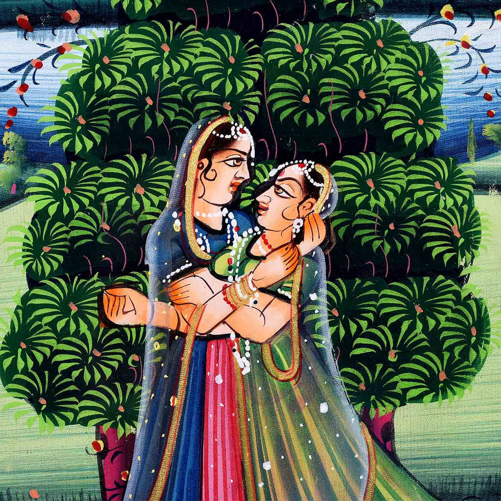 Ethereal Love Radha Krishna Painting (16.5*13.5 Inches) – TOKENZ