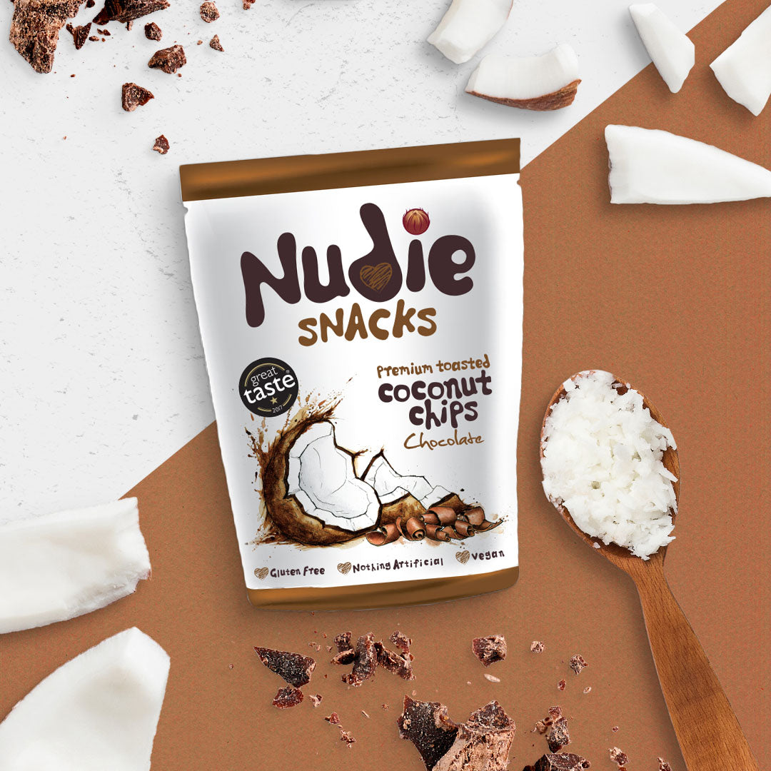 Nudie Snacks - Plant Based Chocolate Toasted Coconut Chips