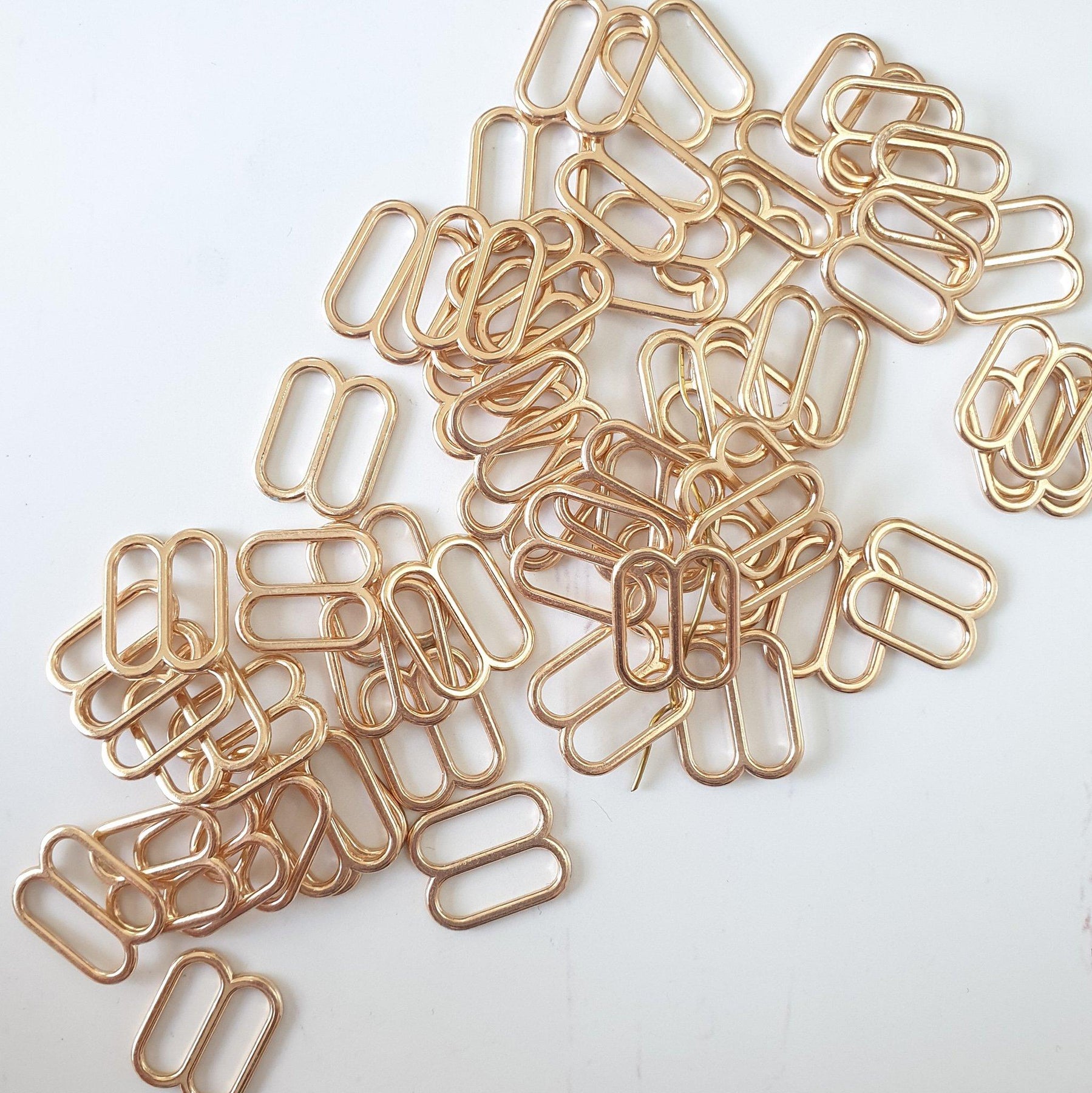 Rings and Sliders Premium Jewelry Quality Bra Making/Replacement Metal  Supplies Garment DIY Accessories (Rose Gold,10mm)
