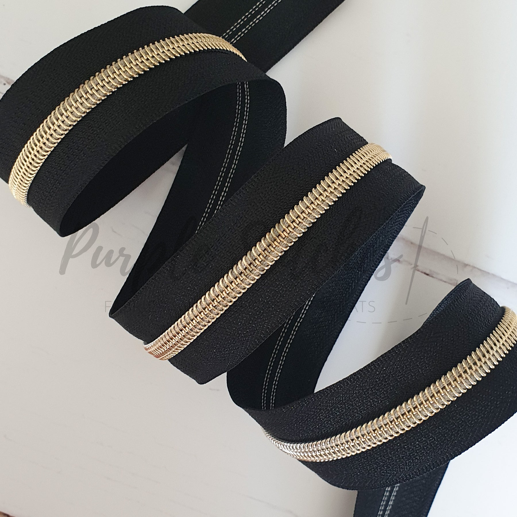 Black - #5 Bronze Nylon Coil Zipper Tape