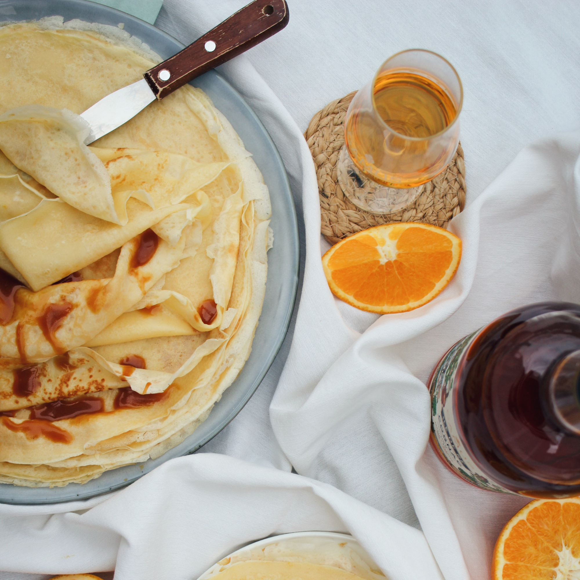 crêpe au caramel beurre salé à l'orange camus cognac ile de re 