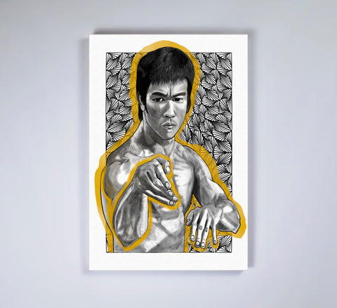 Bruce Lee 'Be Like Water' Stretched Canvas Frame – LostLionArt