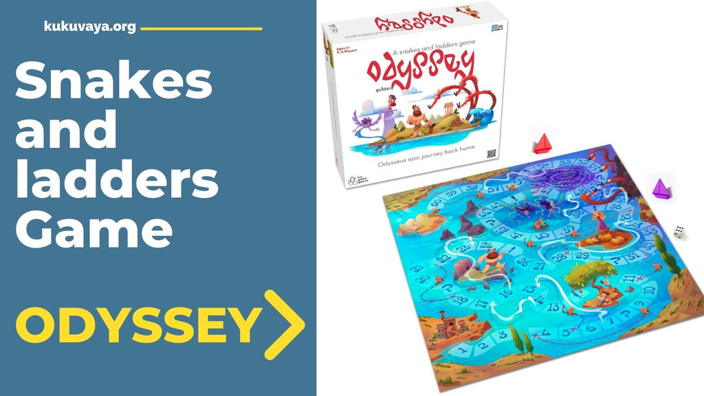 The odyssey board game is a snakes an laders game telling the story of Homer's odyssey