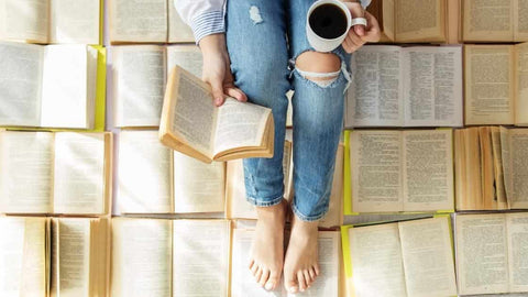 Girl reading Greek philosophy