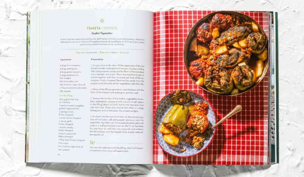 gemista stuffed vegetables greek recipe from cookbook