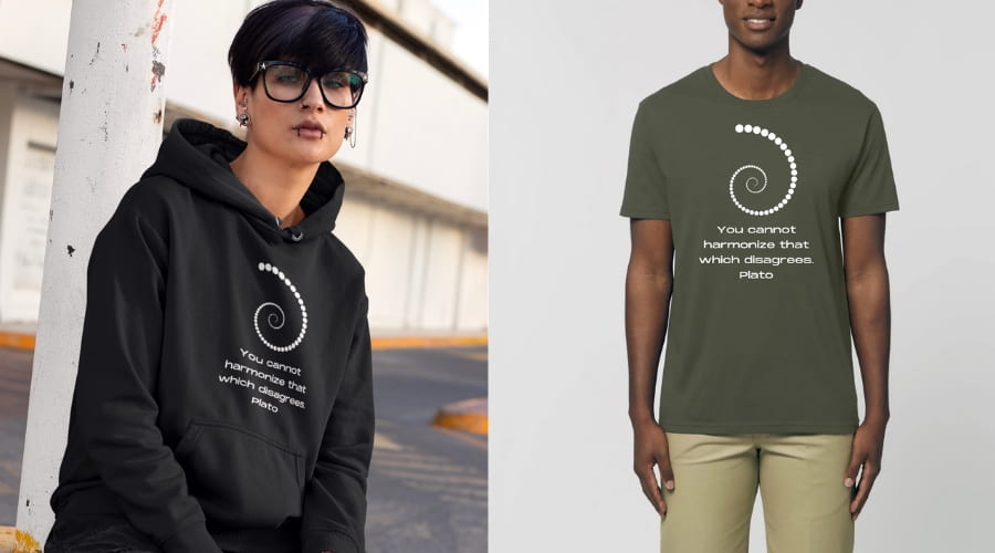 Golden ratio hoodie and fibonacci t-shirt