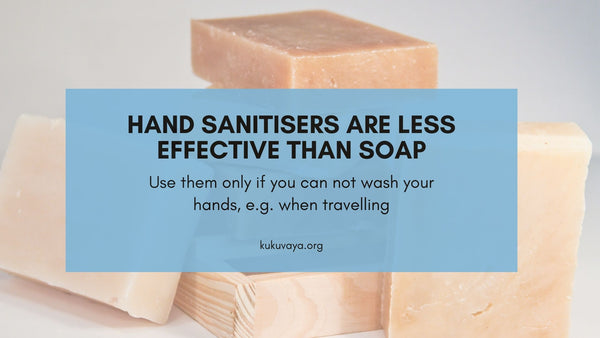 hand sanitizers or soap, Hand sanitizers & wipes are less effective than soap