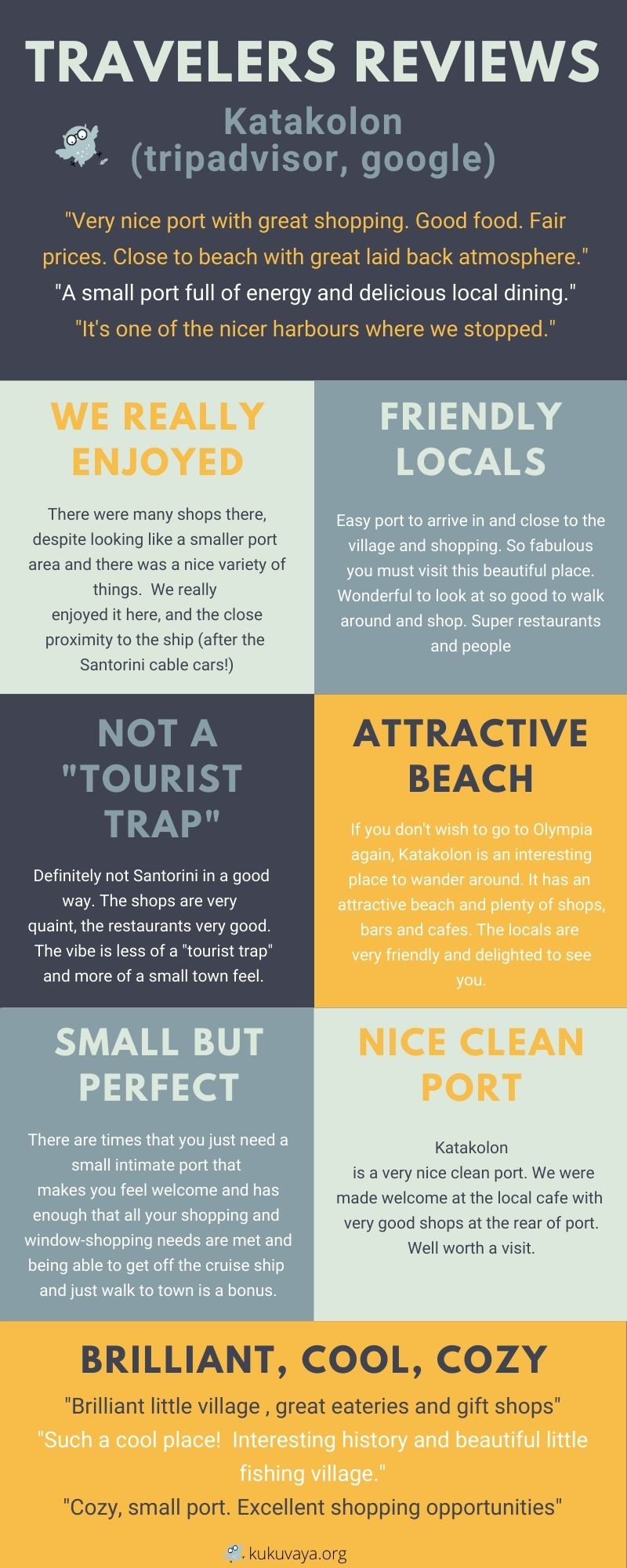 Katakolon things to do and reviews infographic