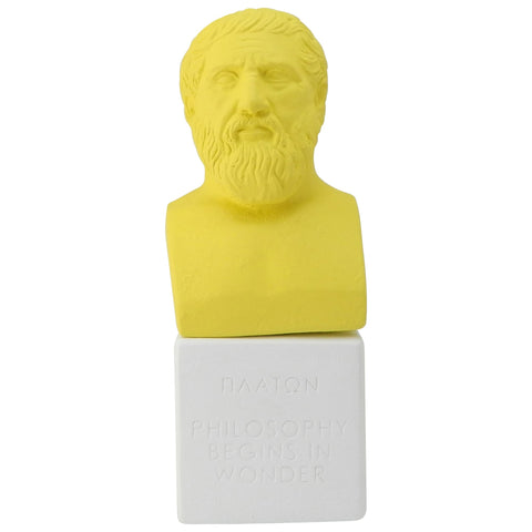 Plato bust in modern yellow lemon color