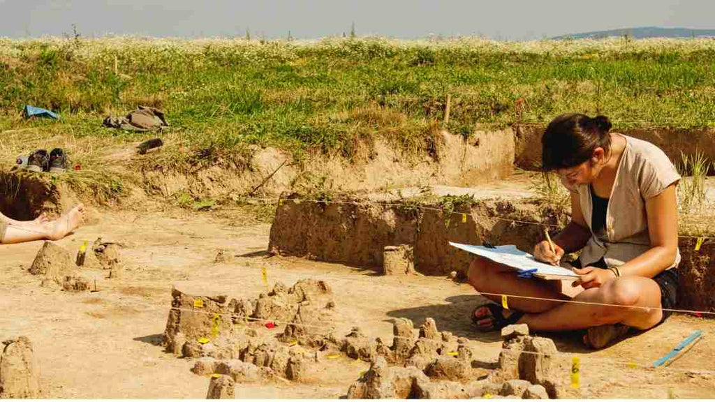 Female archaeologist in the field - gifts for female archaeologist