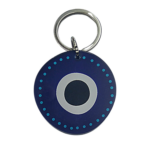 Blue evil eye keychain handmade