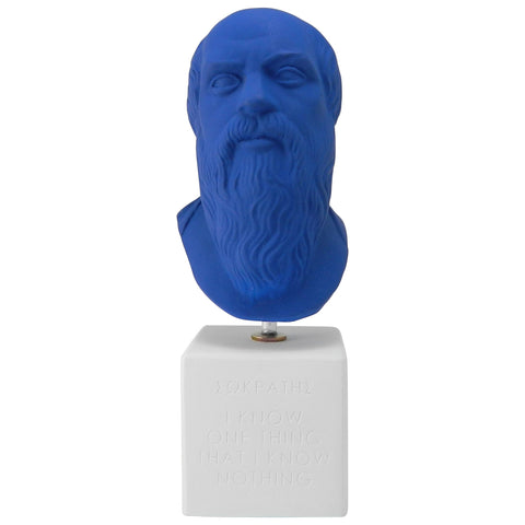 Socrates bust replica with quote engraved that inspires