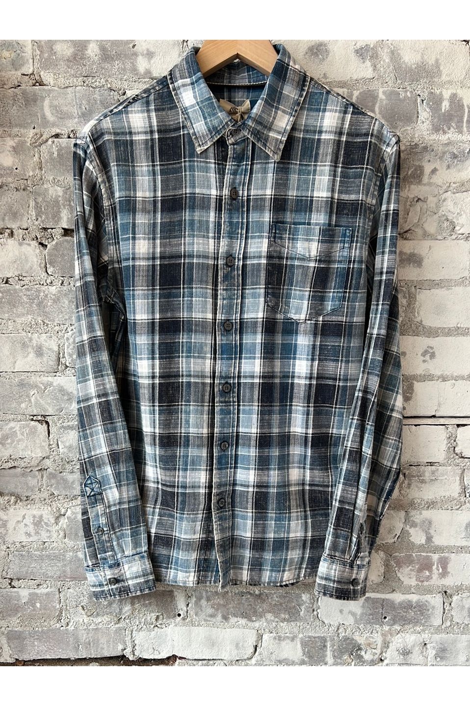 Brian Washed Plaid Shirt - Blue Combo