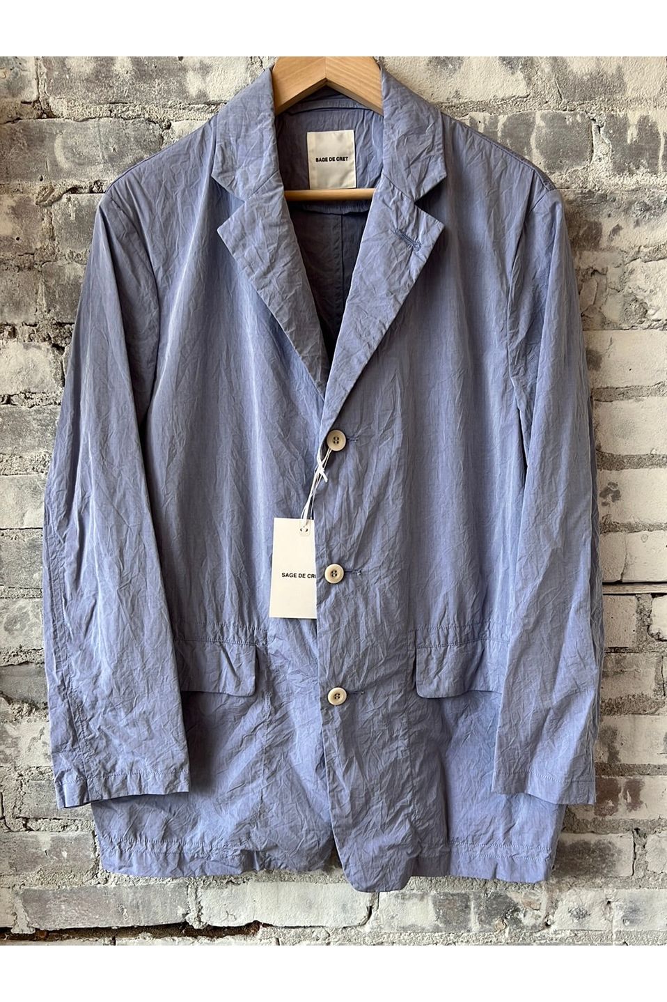 Cotton Typewriter Coverall Jacket - Saxe