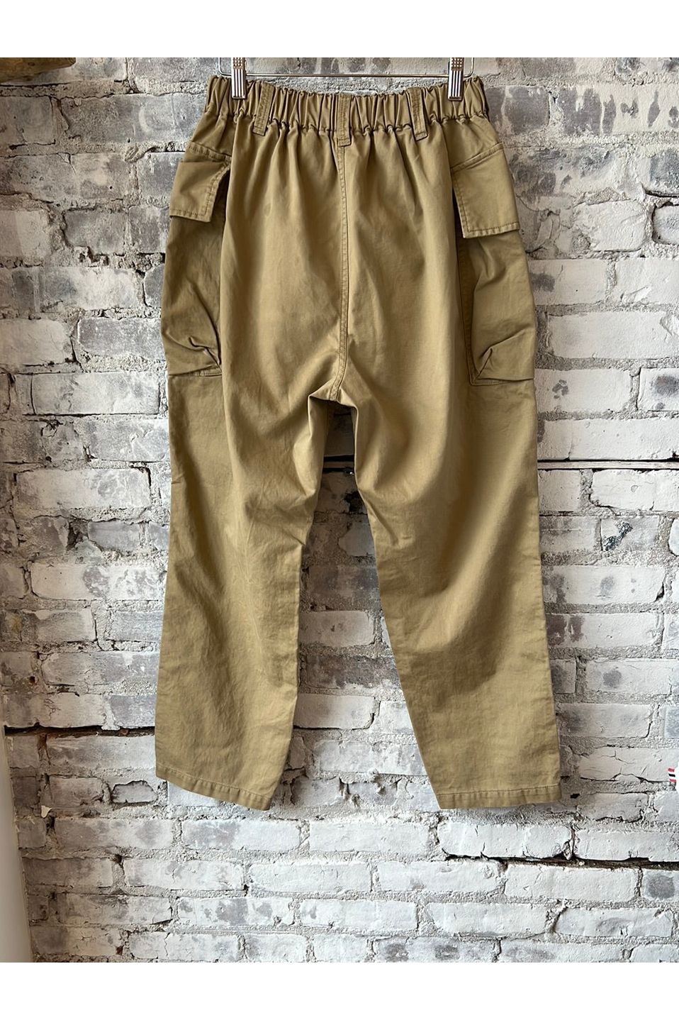 Cotton Broken Twill Peg Top Military Pants - Beige