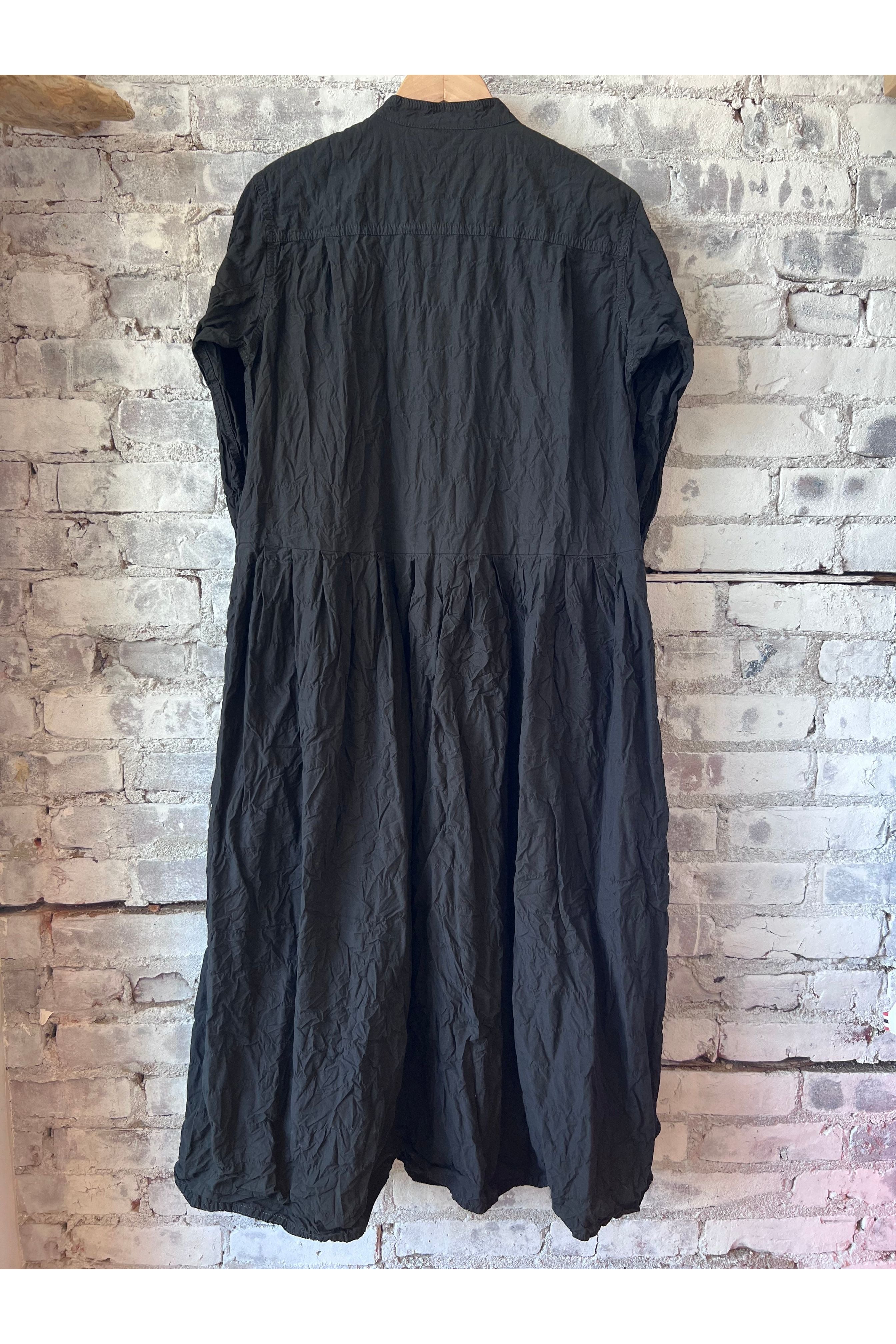 Crinkle Cotton Dress - Black