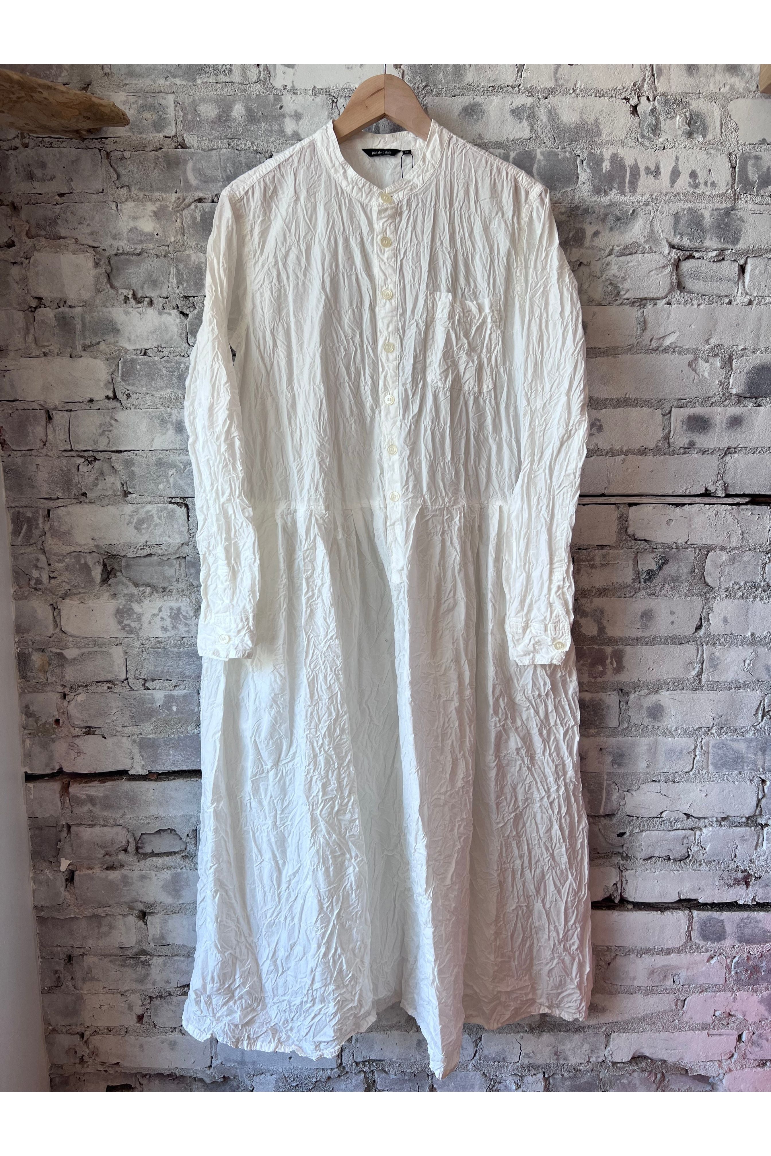 Crinkle Cotton Dress - Off White