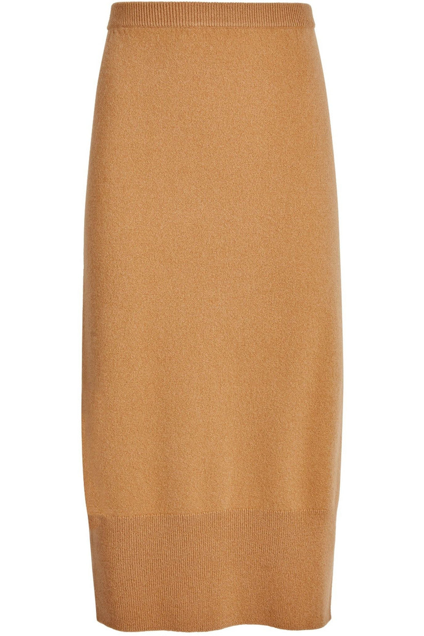 Annecy Long Side Split Skirt - Camel