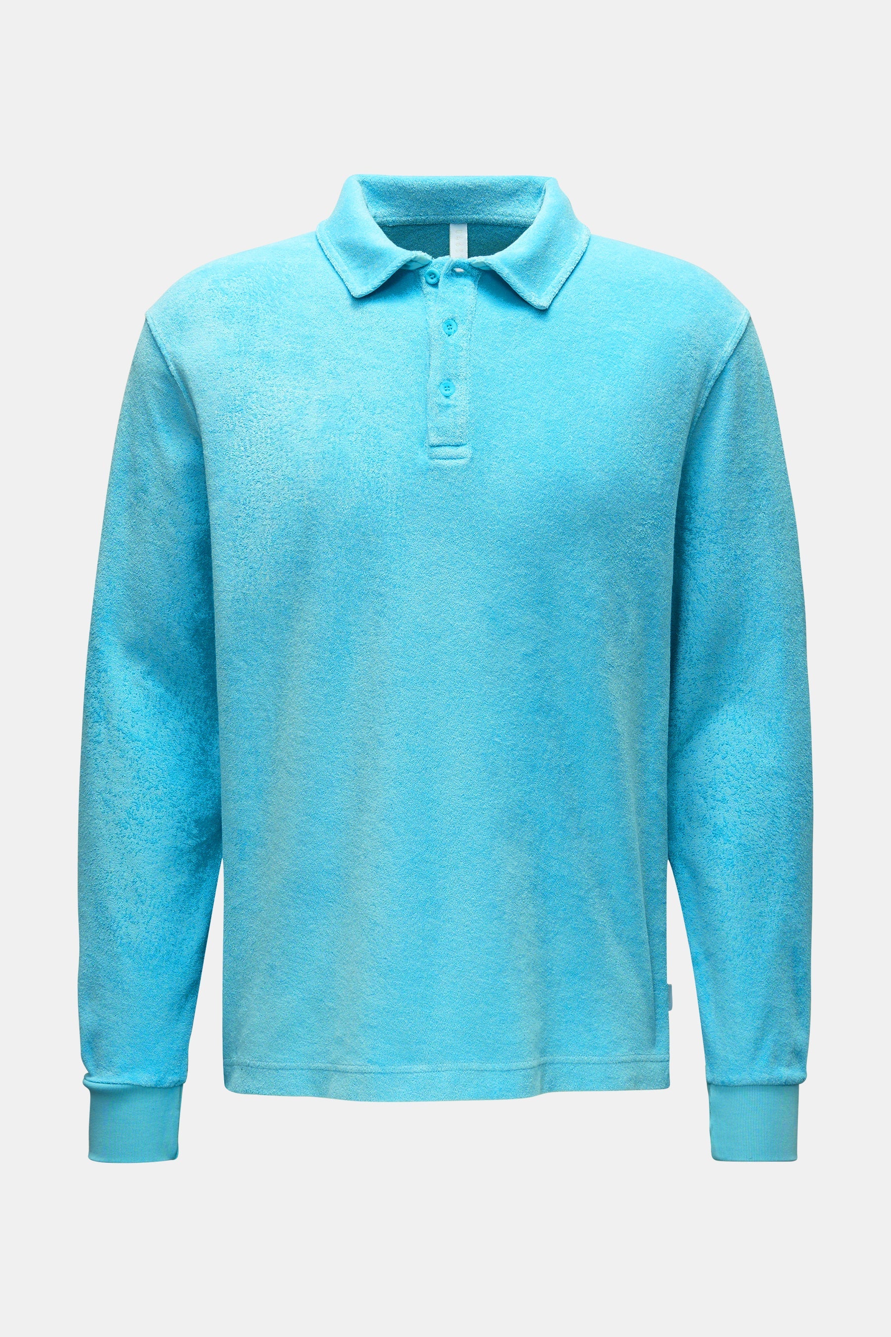 Terry Long Sleeve Polo Shirt - Turquoise